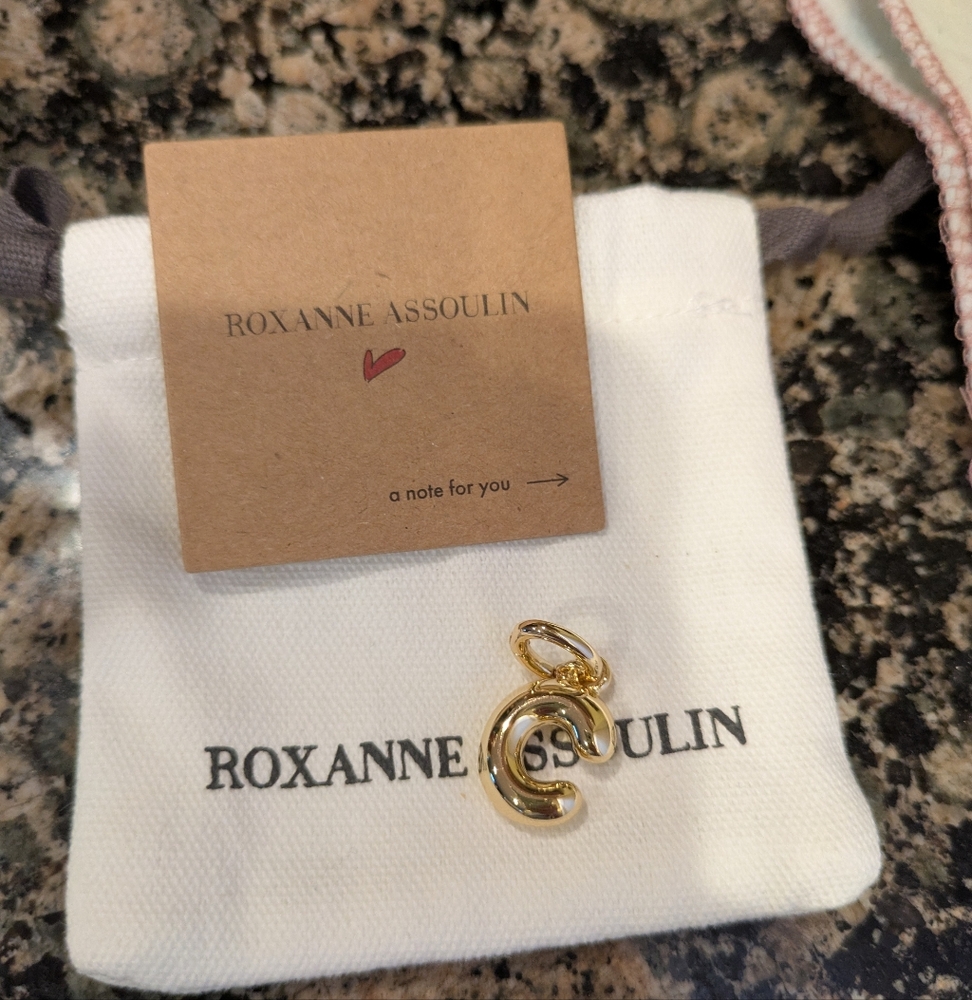 Roxanne Assoulin Puffy C Gold Letter Charm